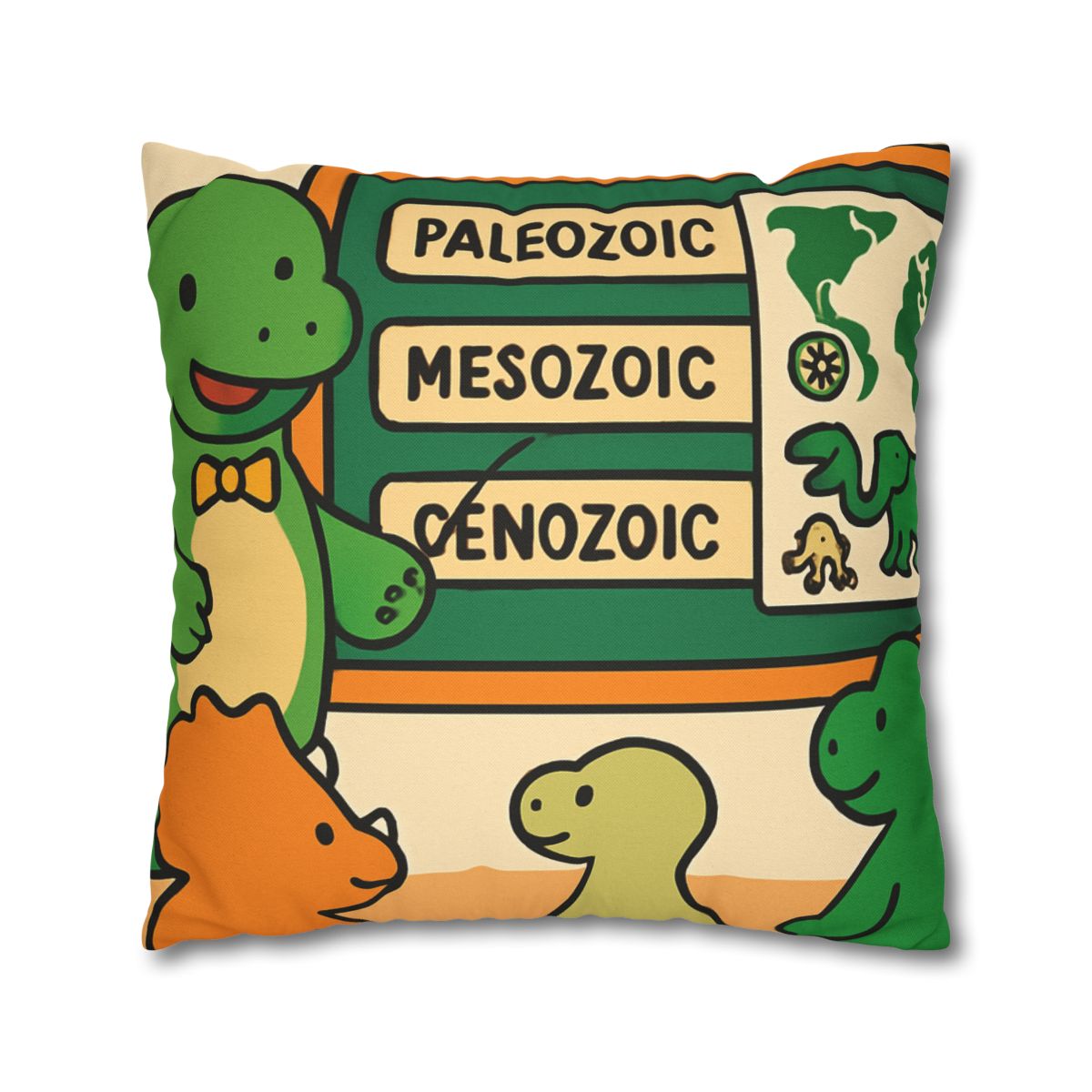 Time Traveling Dino Classroom soft cotton pillow cases