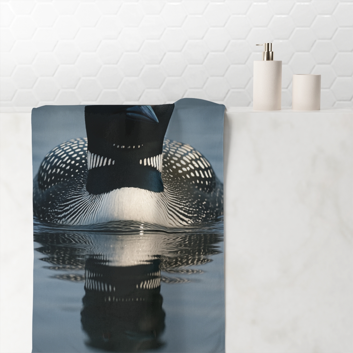 Mirror Wake Common Loon soft cotton towels