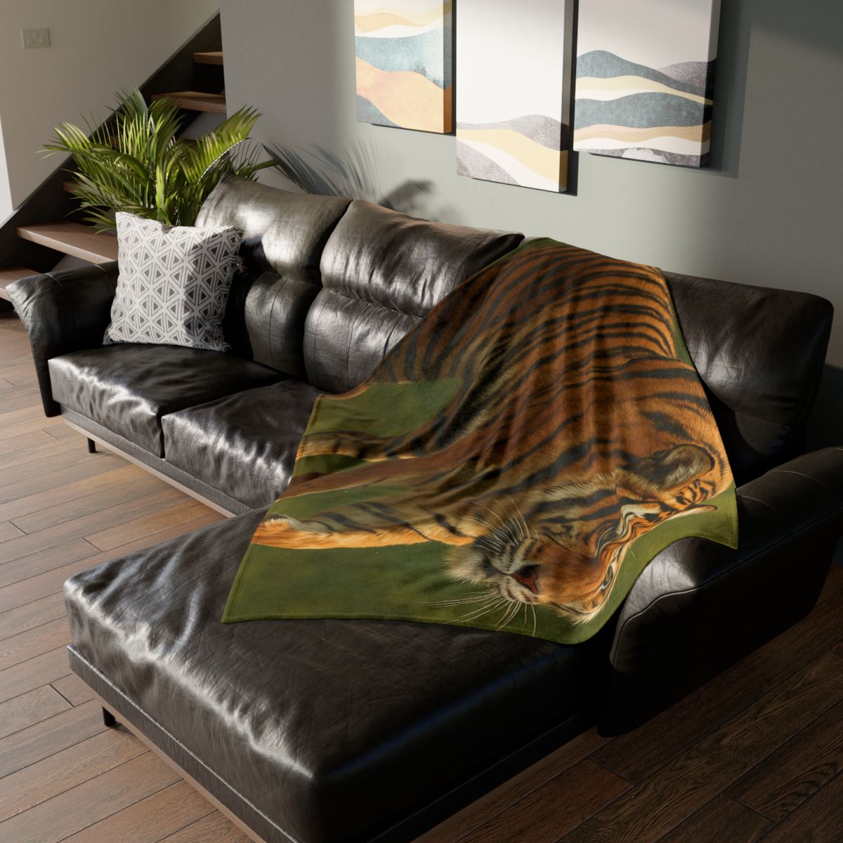 Forest Stalker Bengal Tiger soft fleece blankets