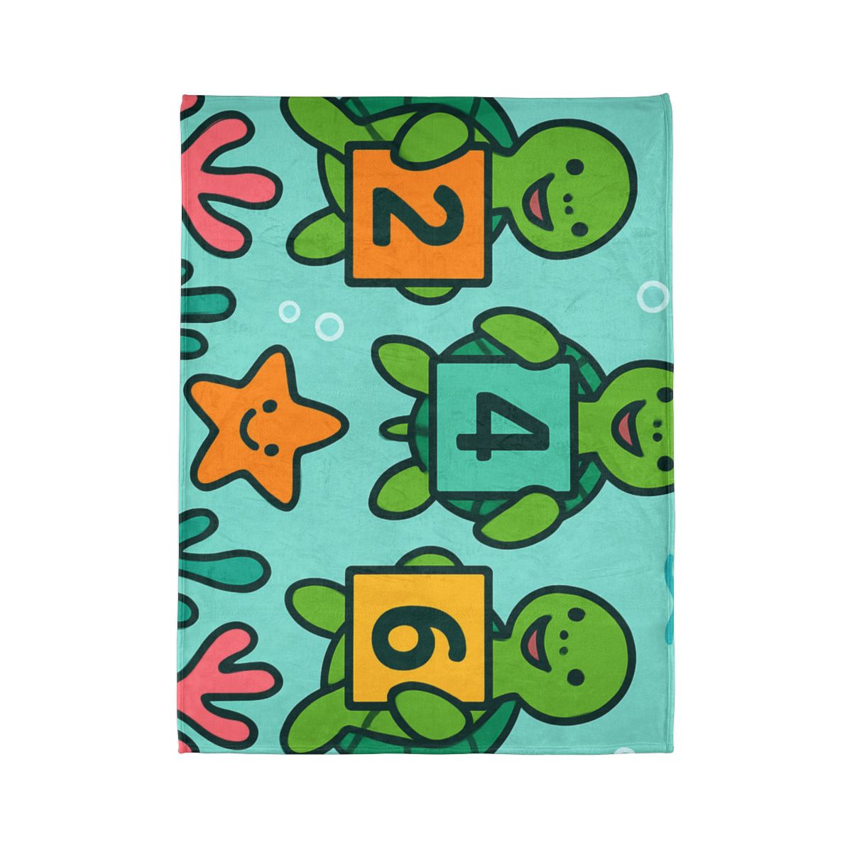 Coral Reef Math Parade Of Sea Turtles personalized cozy blankets