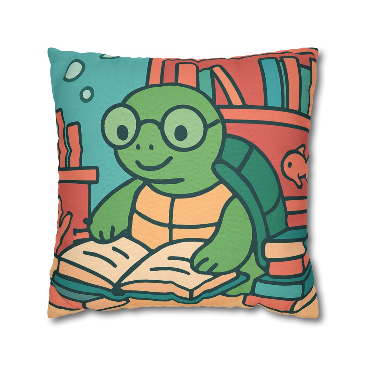 Underwater Library With Bookish Turtle unique gift pillow cases
