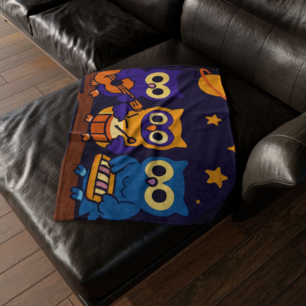 Star Song Owl Band stylish throw blankets