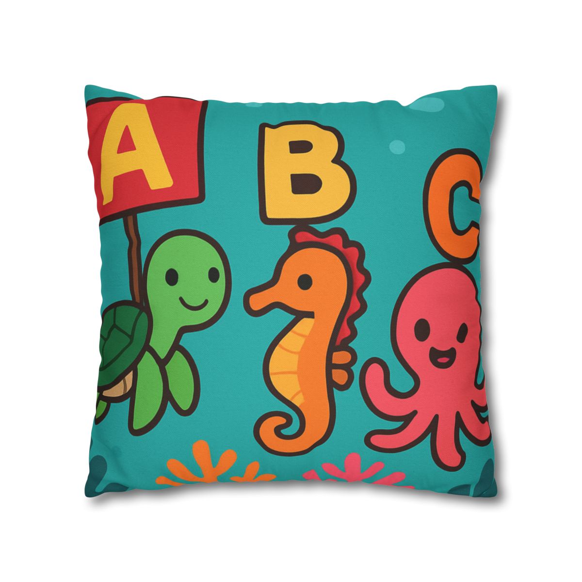 Coral Reef Alphabet Parade soft cotton pillow cases
