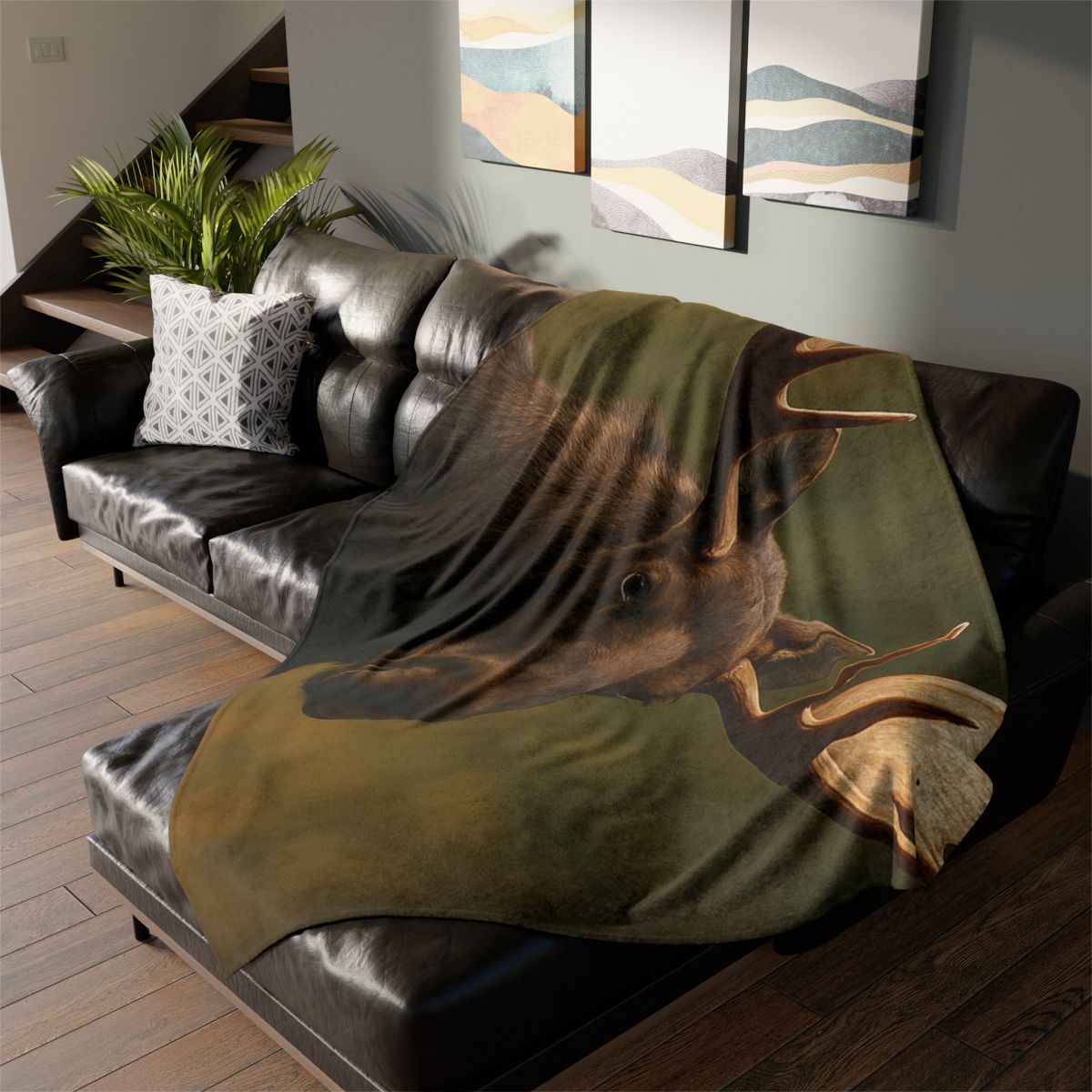 Aurora Quiet Moose soft fleece blankets