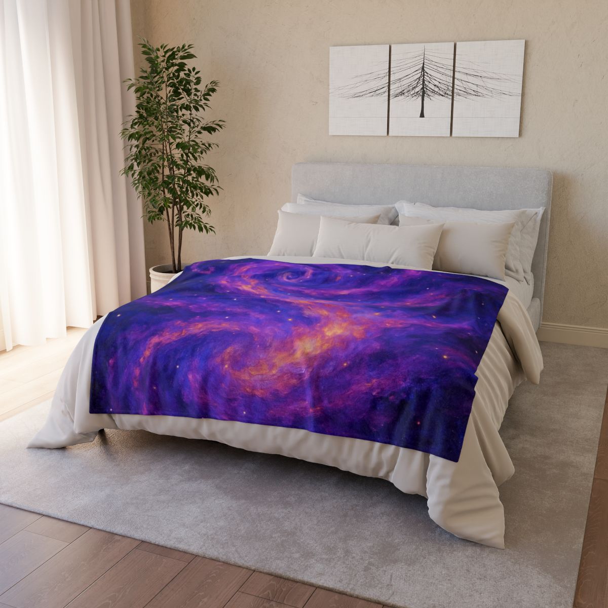Spectral Nebula Cascade stylish throw blankets