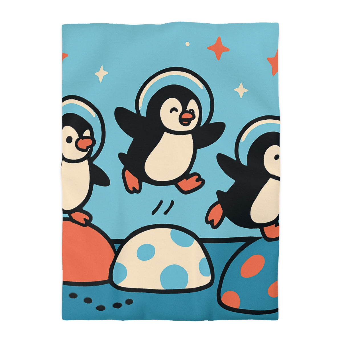 Planet Hopper Penguins personalized bedding duvets