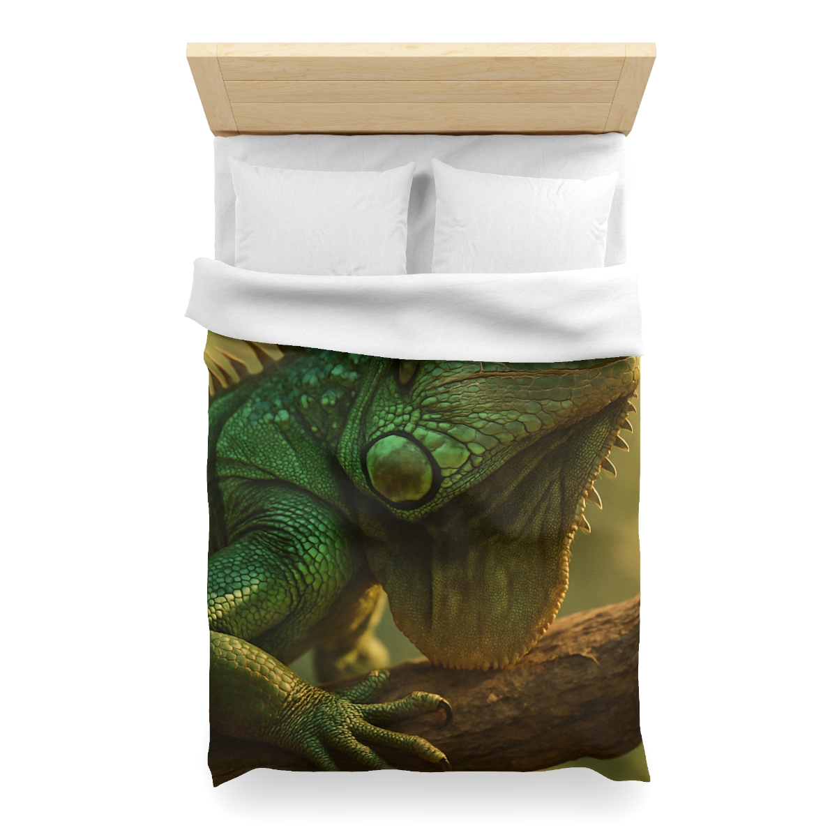 Sunlit Armor Green Iguana soft comforter duvets
