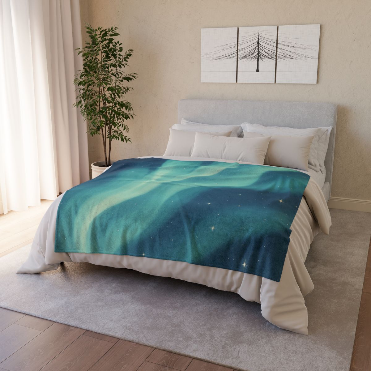 Aurora Veil Star Bloom personalized cozy blankets