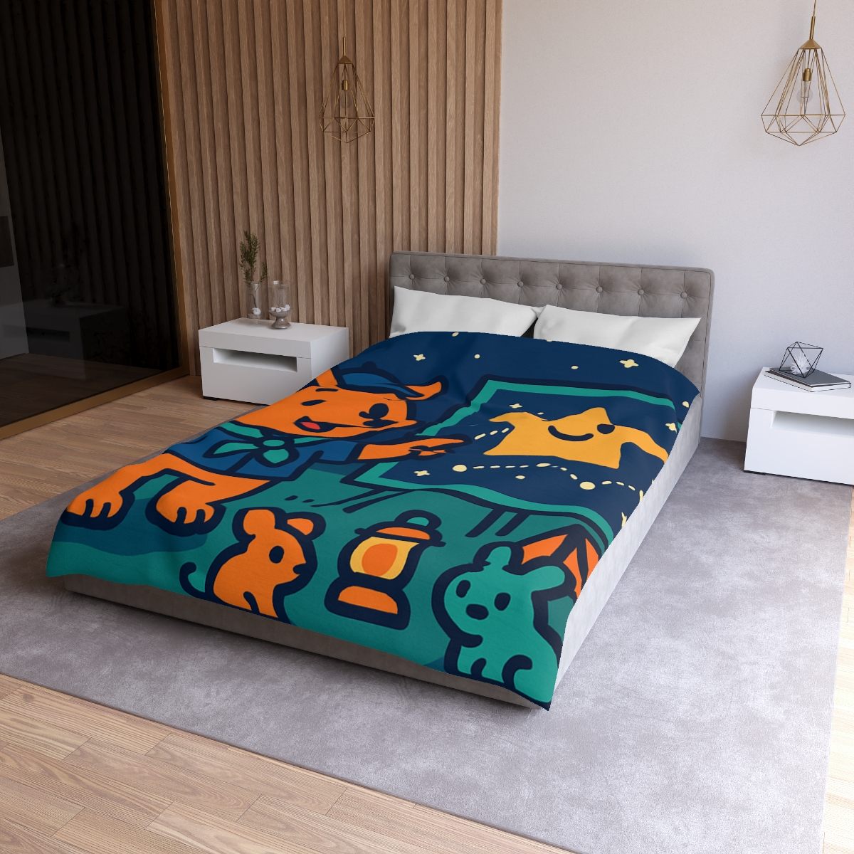 Stargazing Fox Scouts personalized bedding duvets