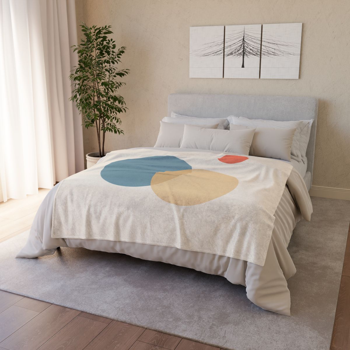 Three Circles With Quiet Overlap designer printed blankets