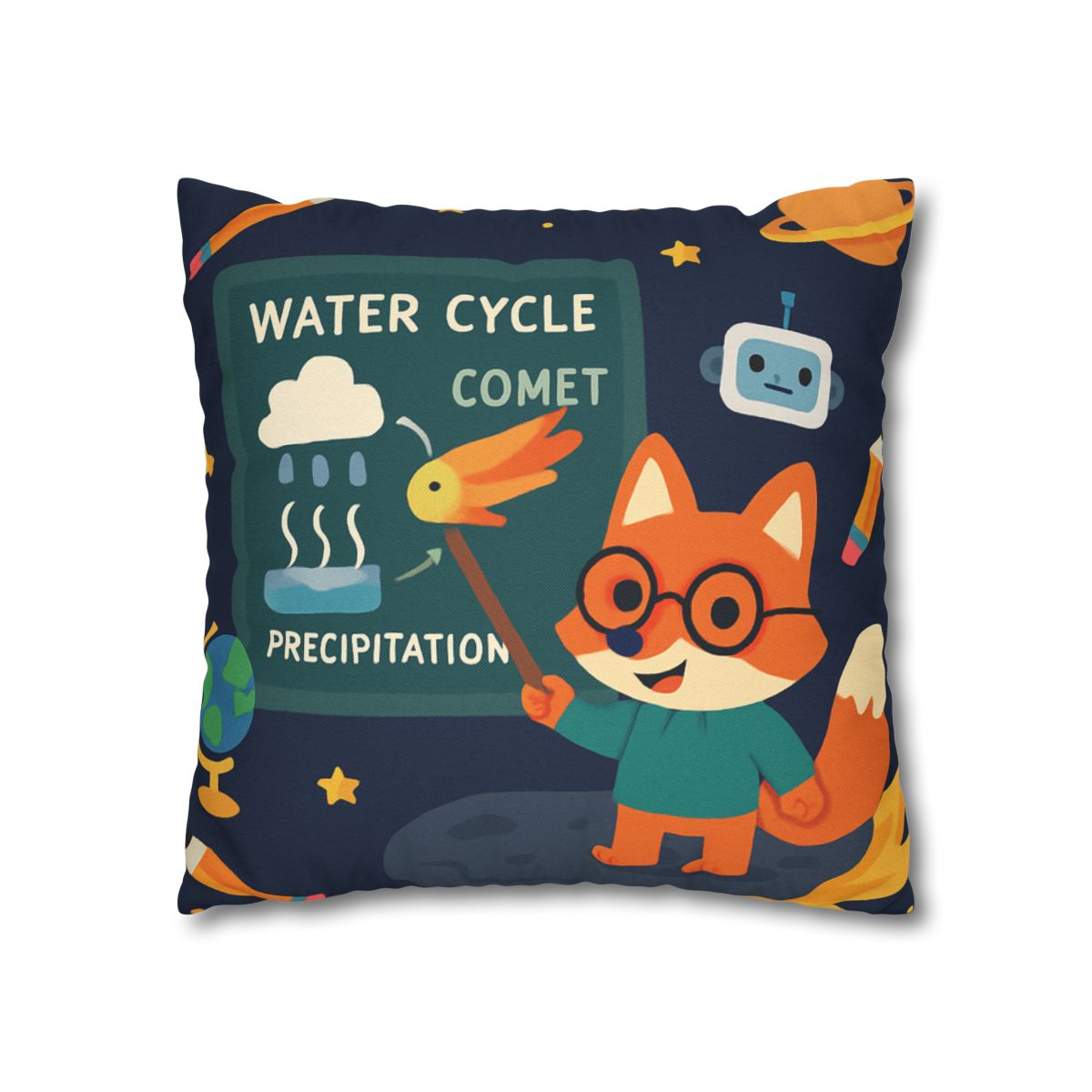 Comet Classroom With Professor Fox soft cotton pillow cases