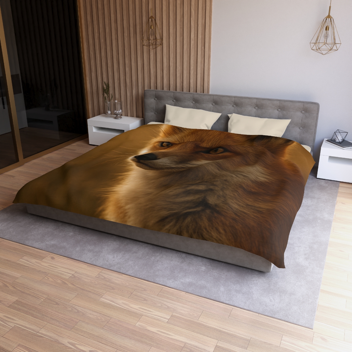 Crimson Whisper Red Fox stylish duvet covers