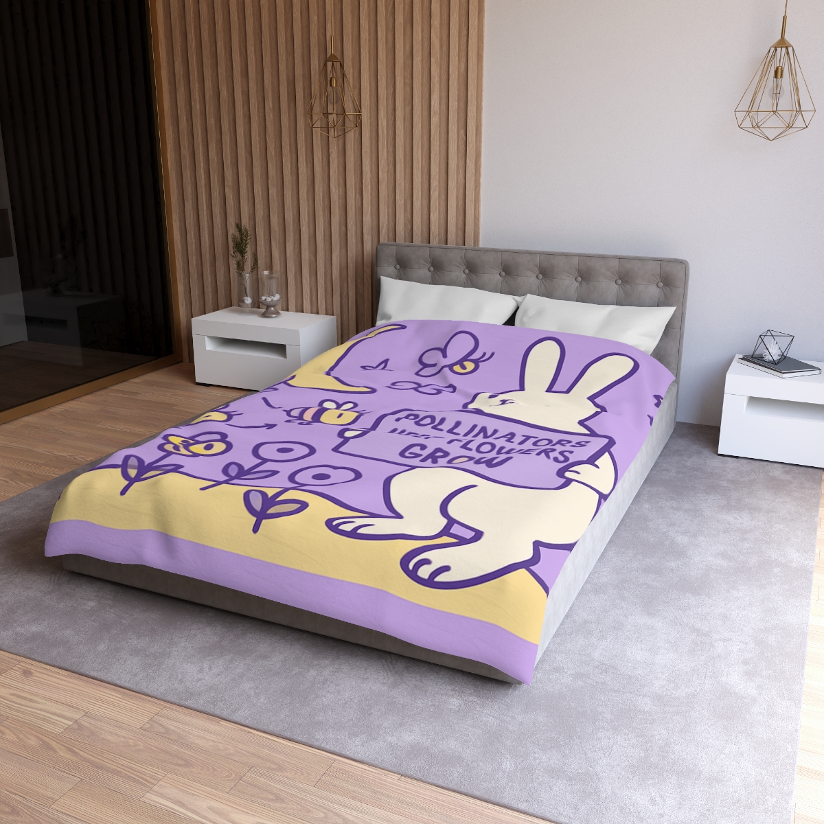 Moon Garden Pollinator Parade warm winter duvets