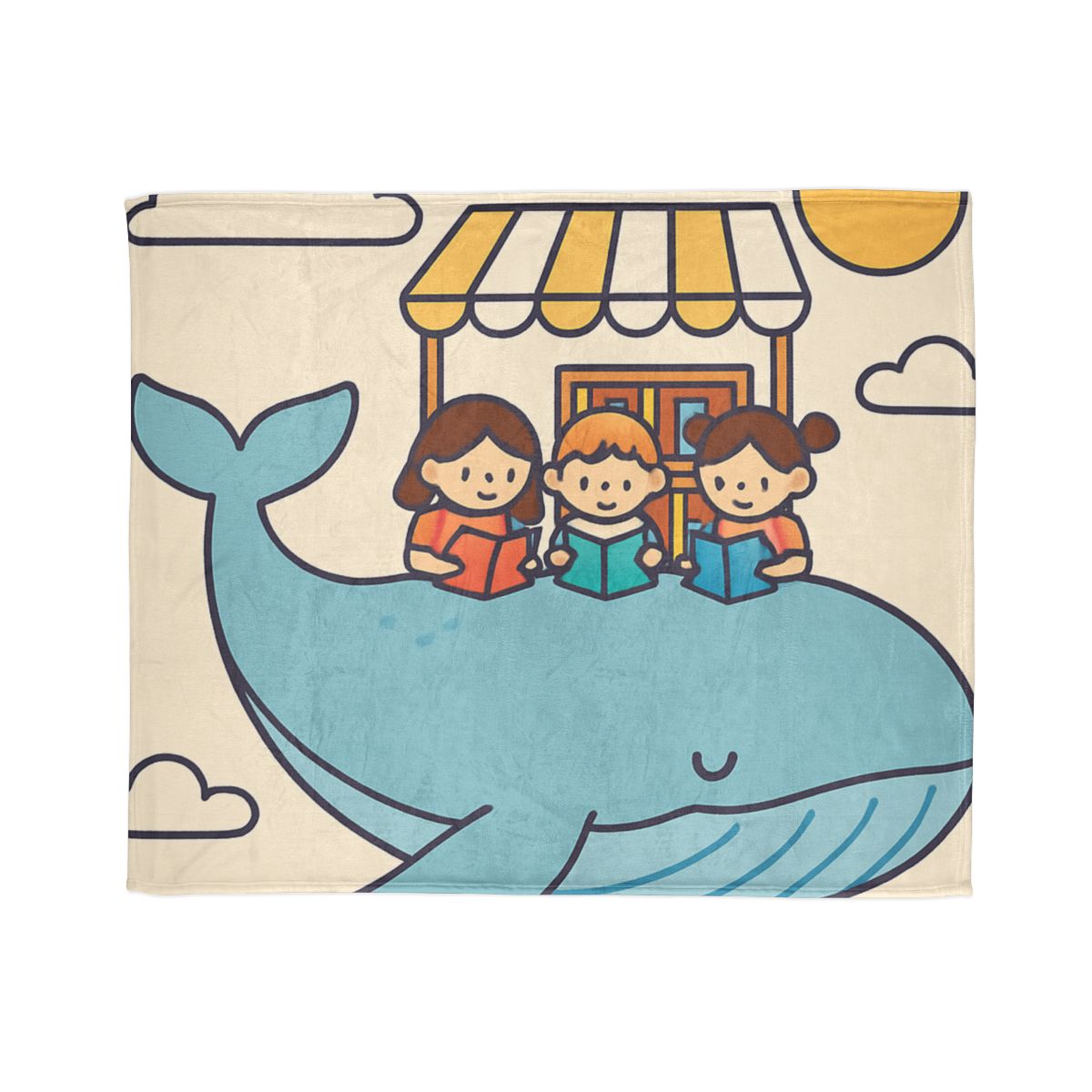 Sky Library On A Flying Whale unique gift blankets