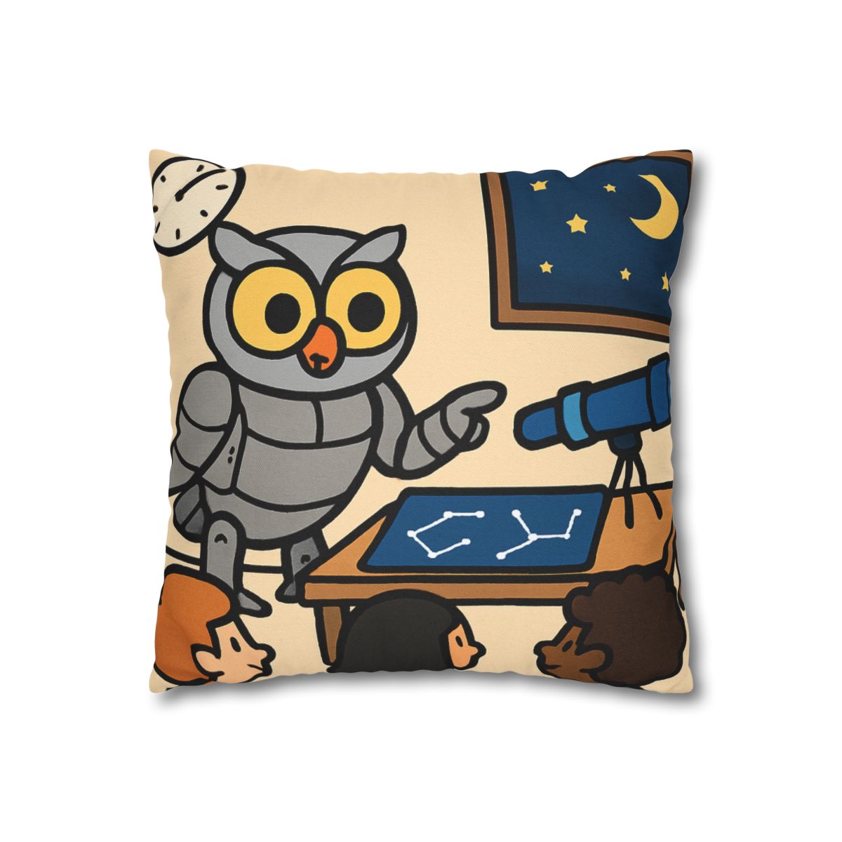 Robot Owl Telescope Workshop personalized pillow covers