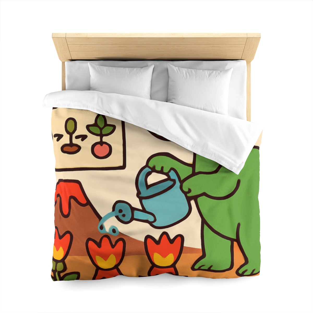 Volcano Garden Of Friendly Dinosaurs personalized bedding duvets