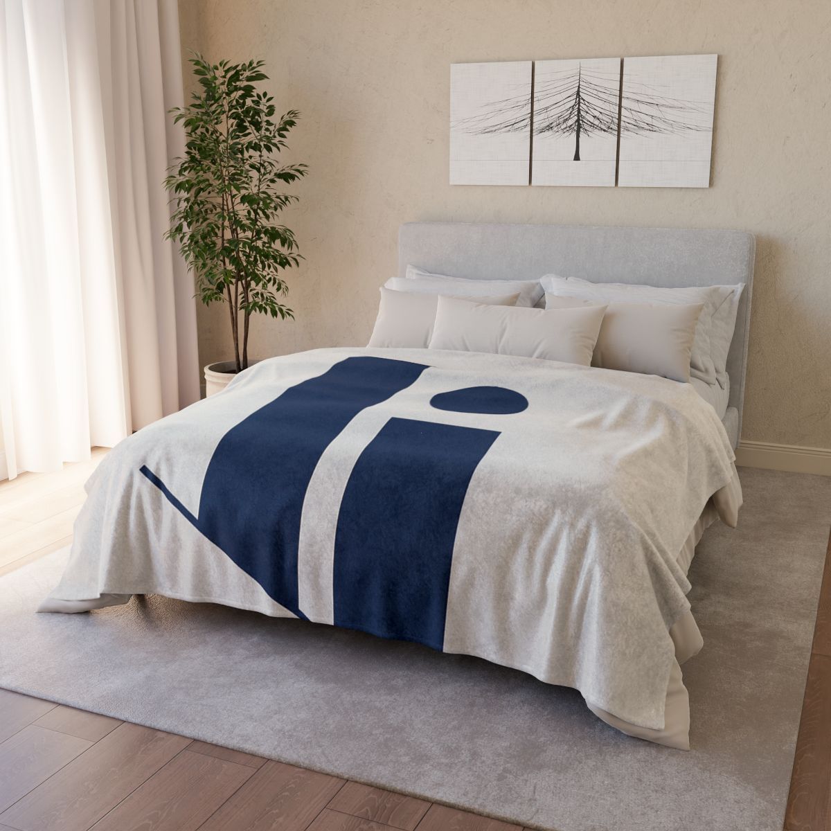 Quiet Triad With Split Column designer printed blankets