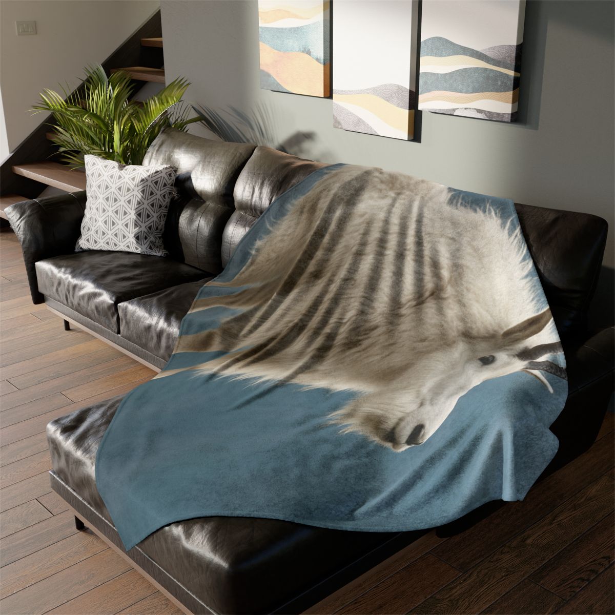 Glimmer Peak Mountain Goat designer printed blankets
