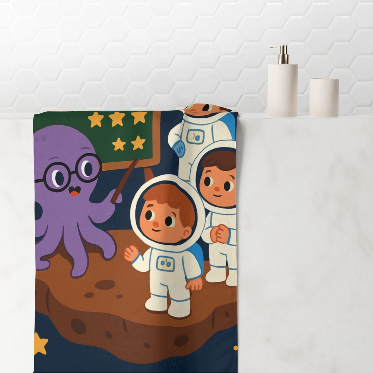 Comet Classroom On A Floating Asteroid comfortable face towels
