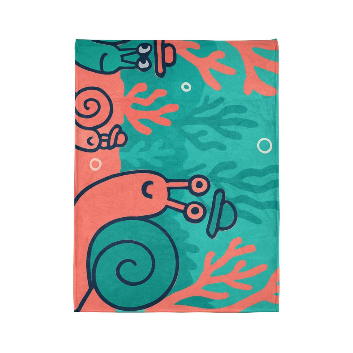 Coral City Snail Parade designer printed blankets