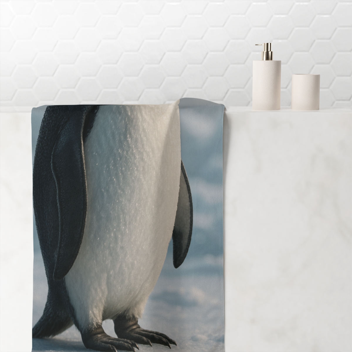 Glacier Drift Emperor Penguin soft cotton towels