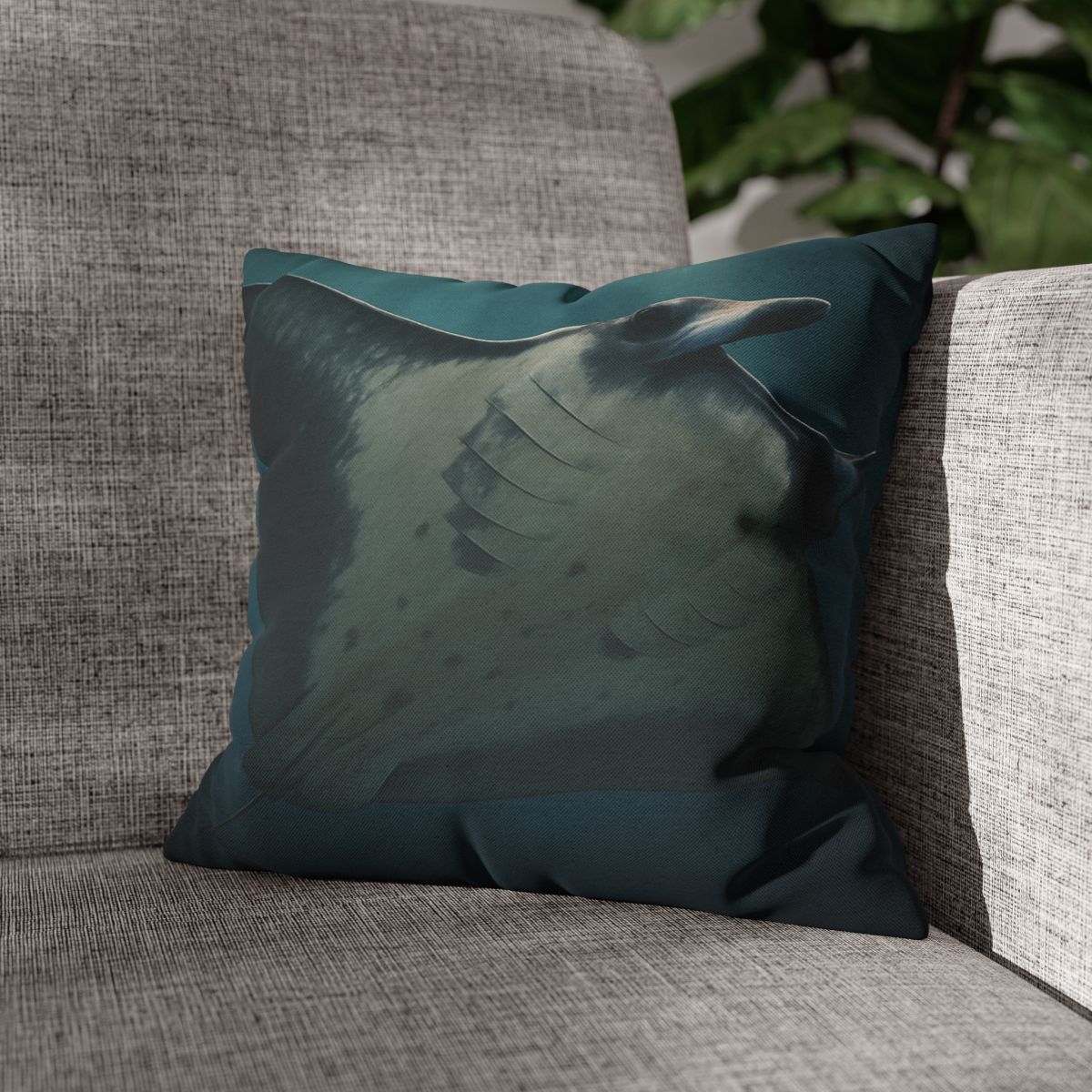 Blue Halo Giant Manta Ray comfortable bedding pillow covers
