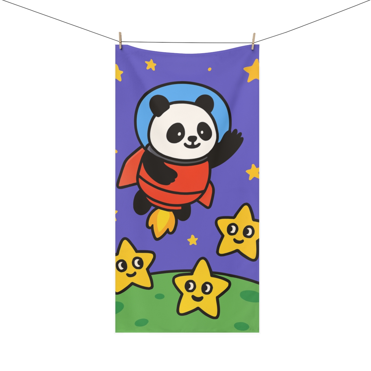 Rocket Panda Planet Patrol decorative home towelscustom towels