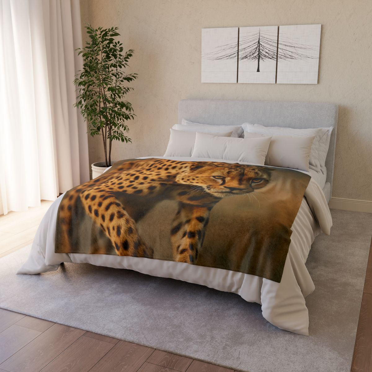 Dawn Racer Cheetah designer printed blankets