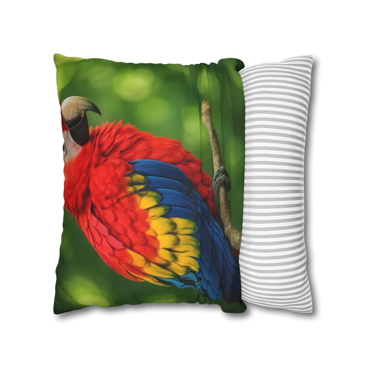 Color Storm Scarlet Macaw personalized pillow covers