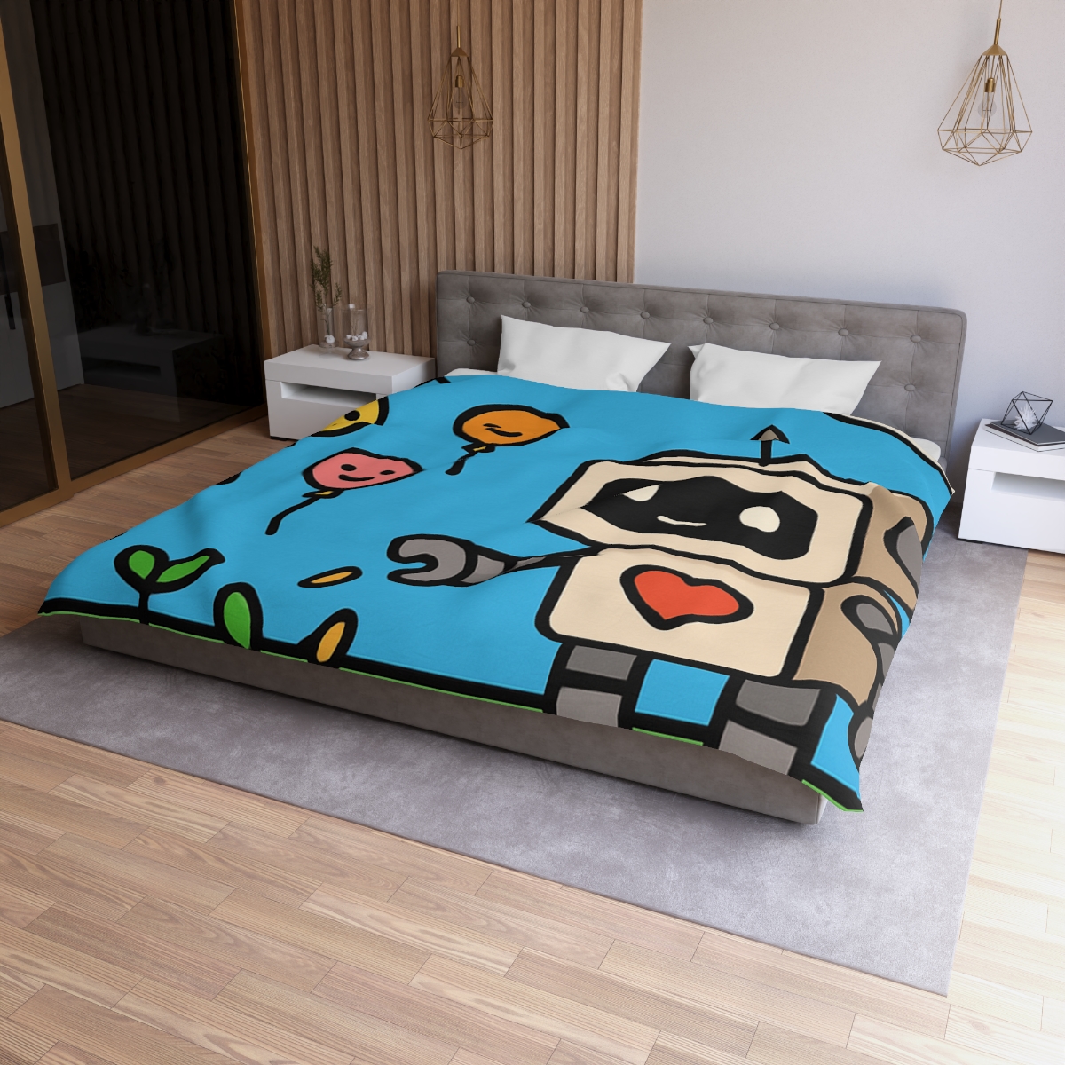 Robot Garden Of Flying Seeds designer printed duvets