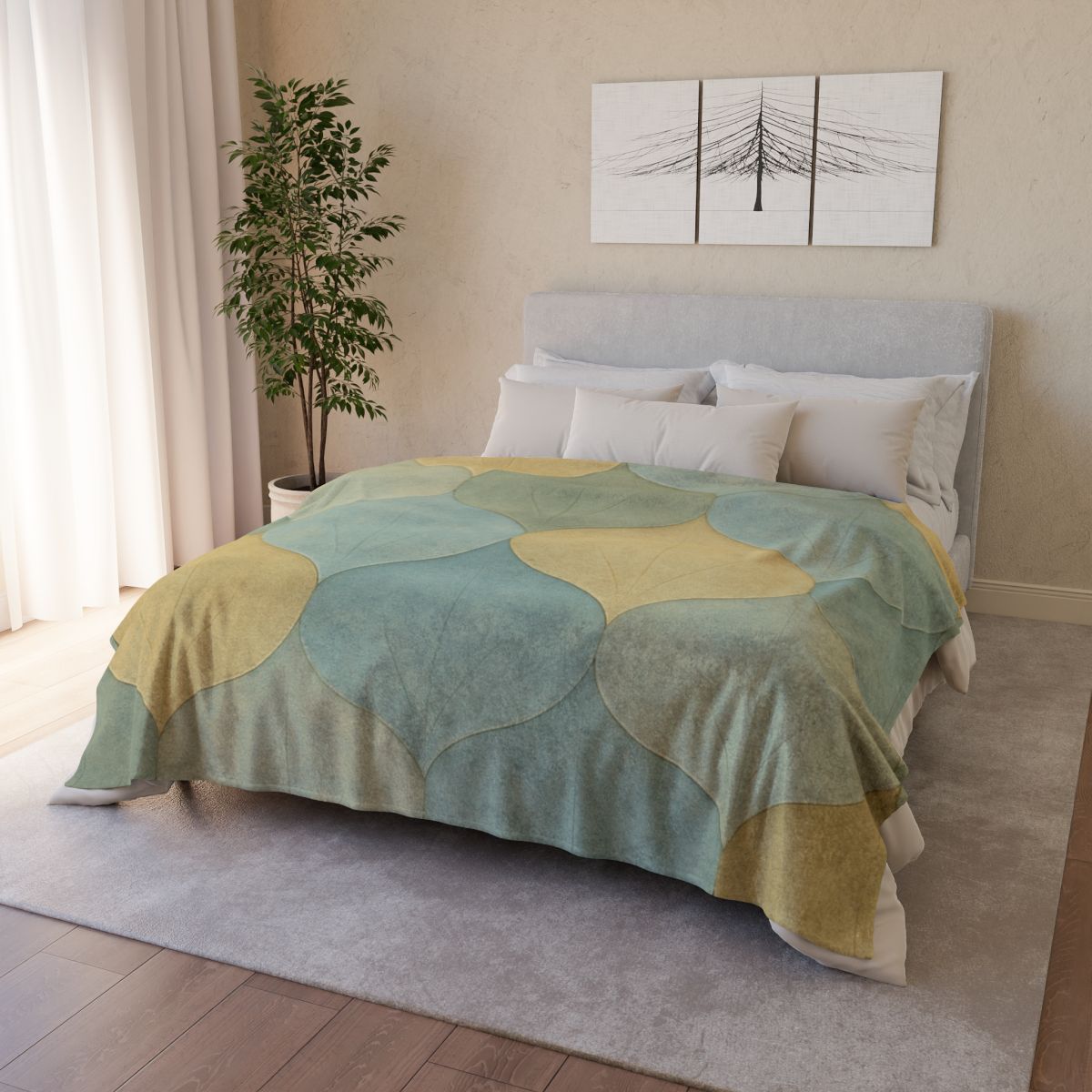 Petal Overlay Fresco designer printed blankets