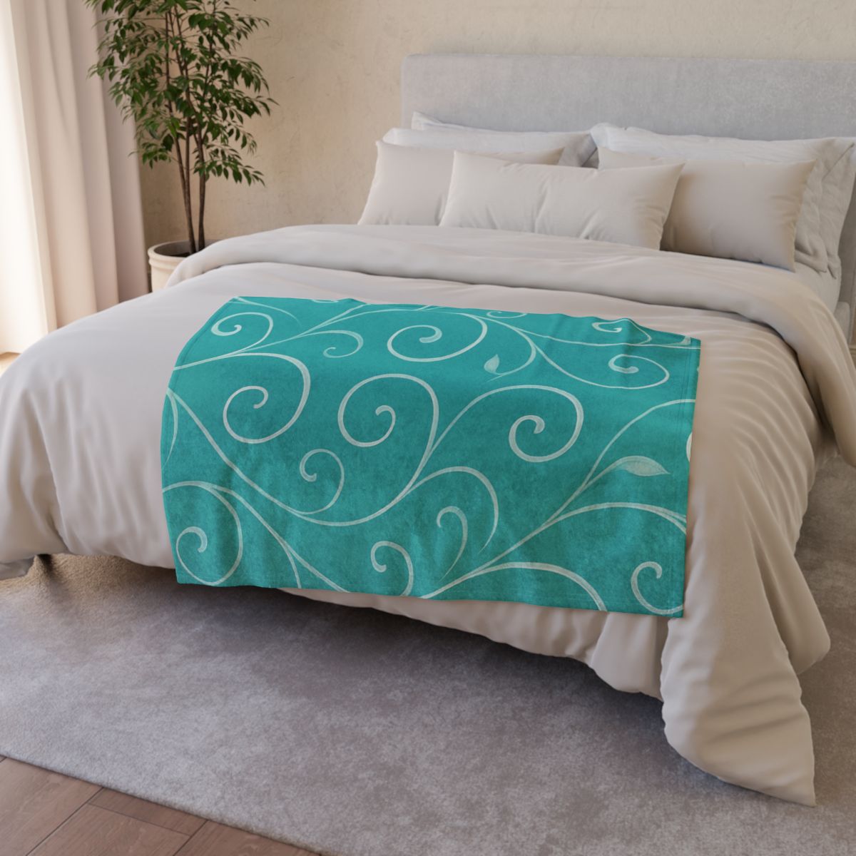 Vine Curl Wave Mesh designer printed blankets