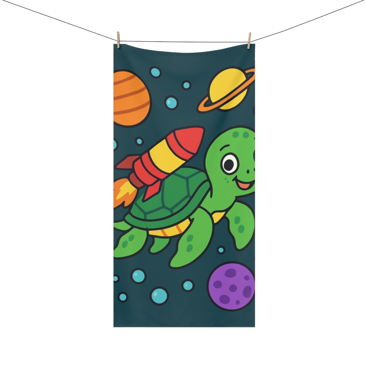 Rocket Powered Sea Turtle Adventure trendy hand towels
