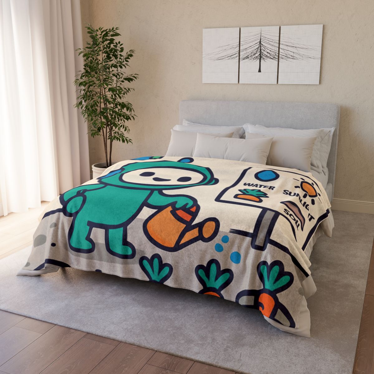 Moon Garden Robot Growing Crater Carrots unique gift blanketscustom blankets