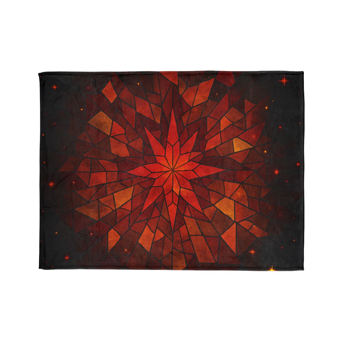 Crimson Starburst Mosaic trendy patterned blankets