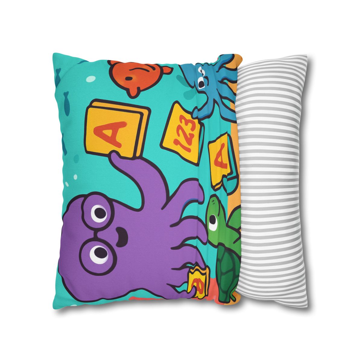 Octopus Librarian In Coral Reef School custom pillow cases