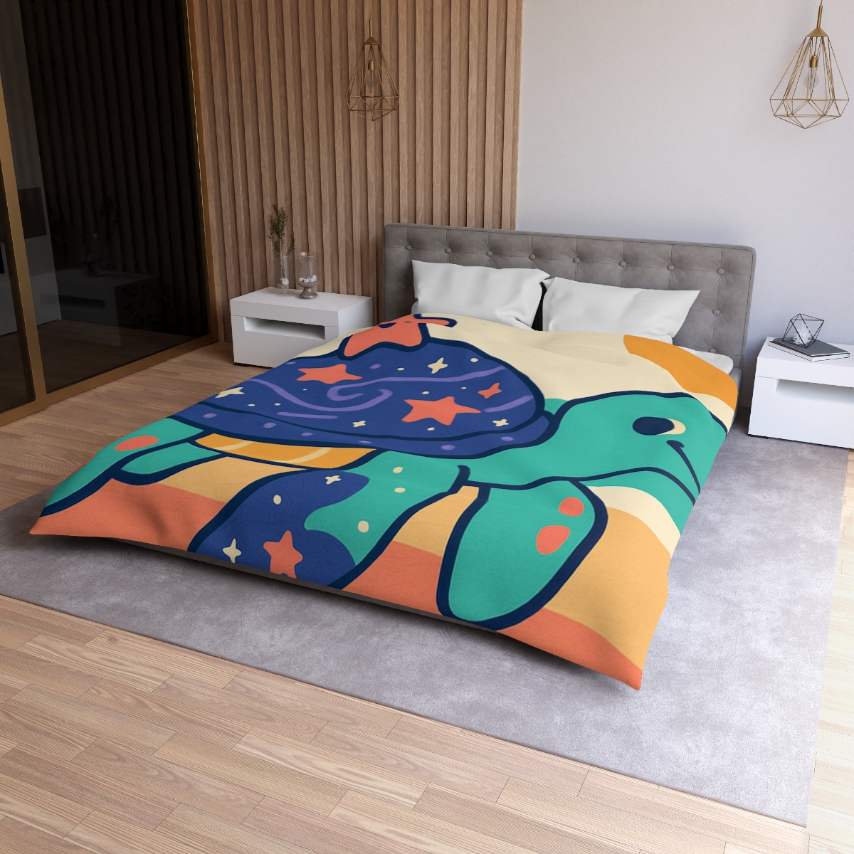 Galactic Seashell Turtle warm winter duvets