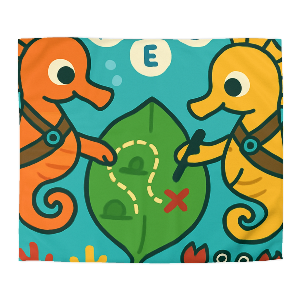 Underwater Map Makers The Seahorse Scouts personalized bedding duvets