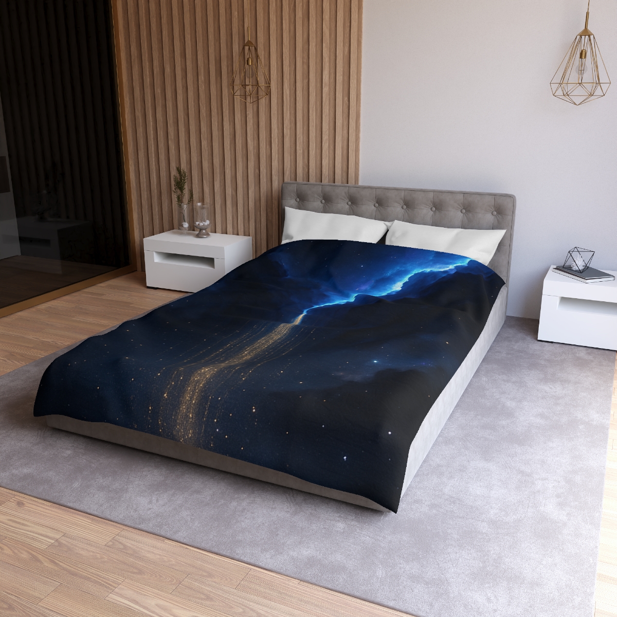 Luminous Rift Starfall custom duvets