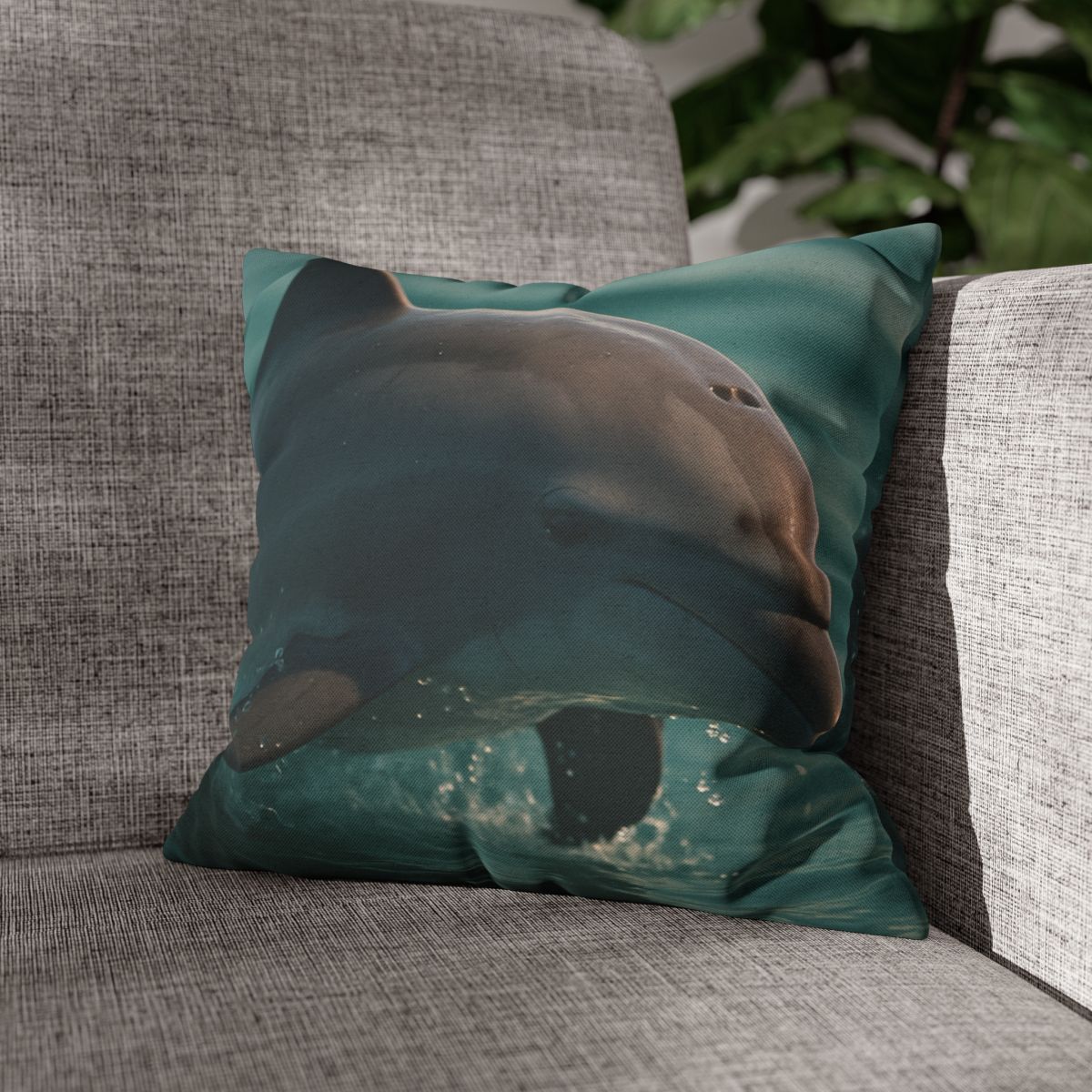 Silver Glide Bottlenose Dolphin designer print pillow cases