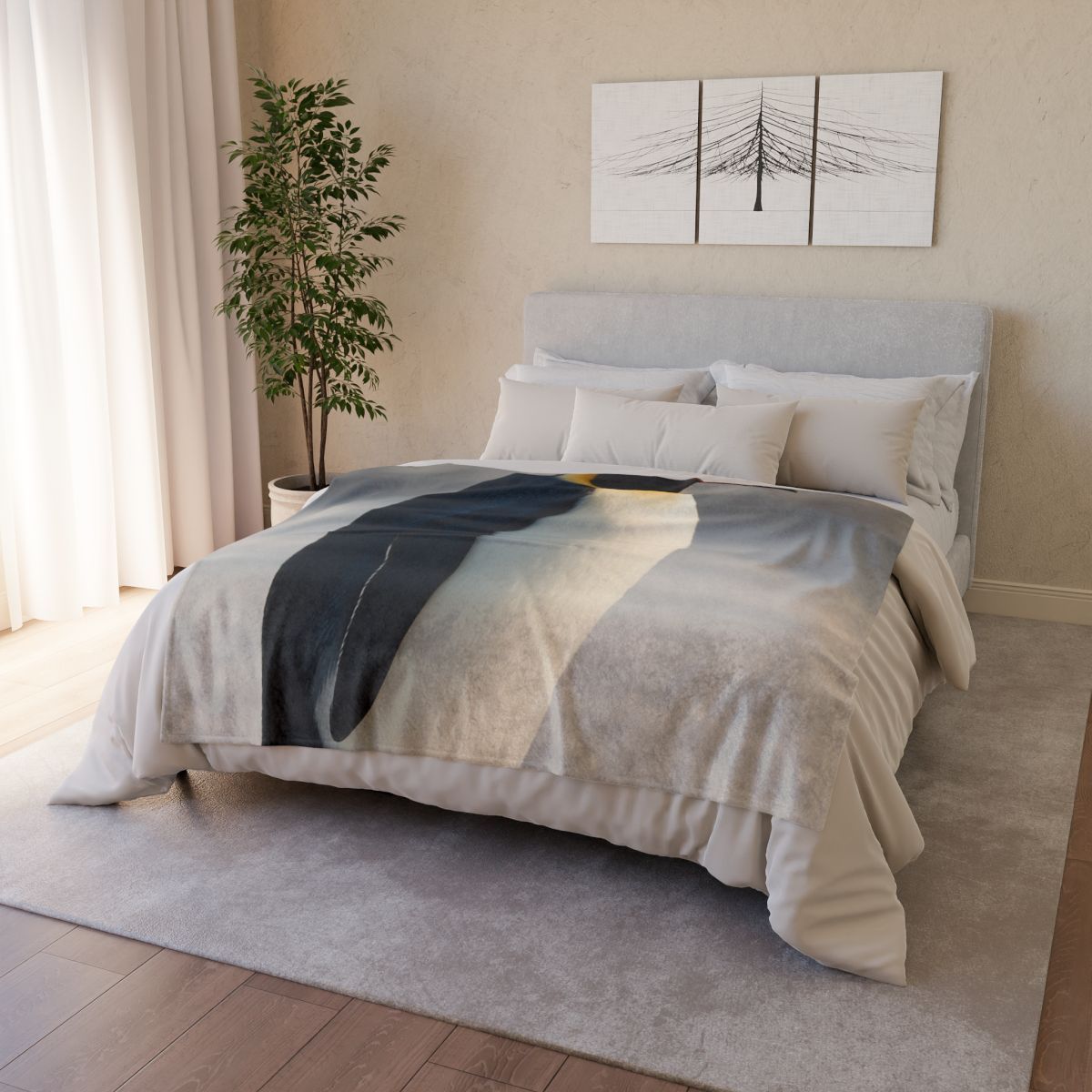 Aurora Drift Emperor Penguin unique gift blanketscustom blankets