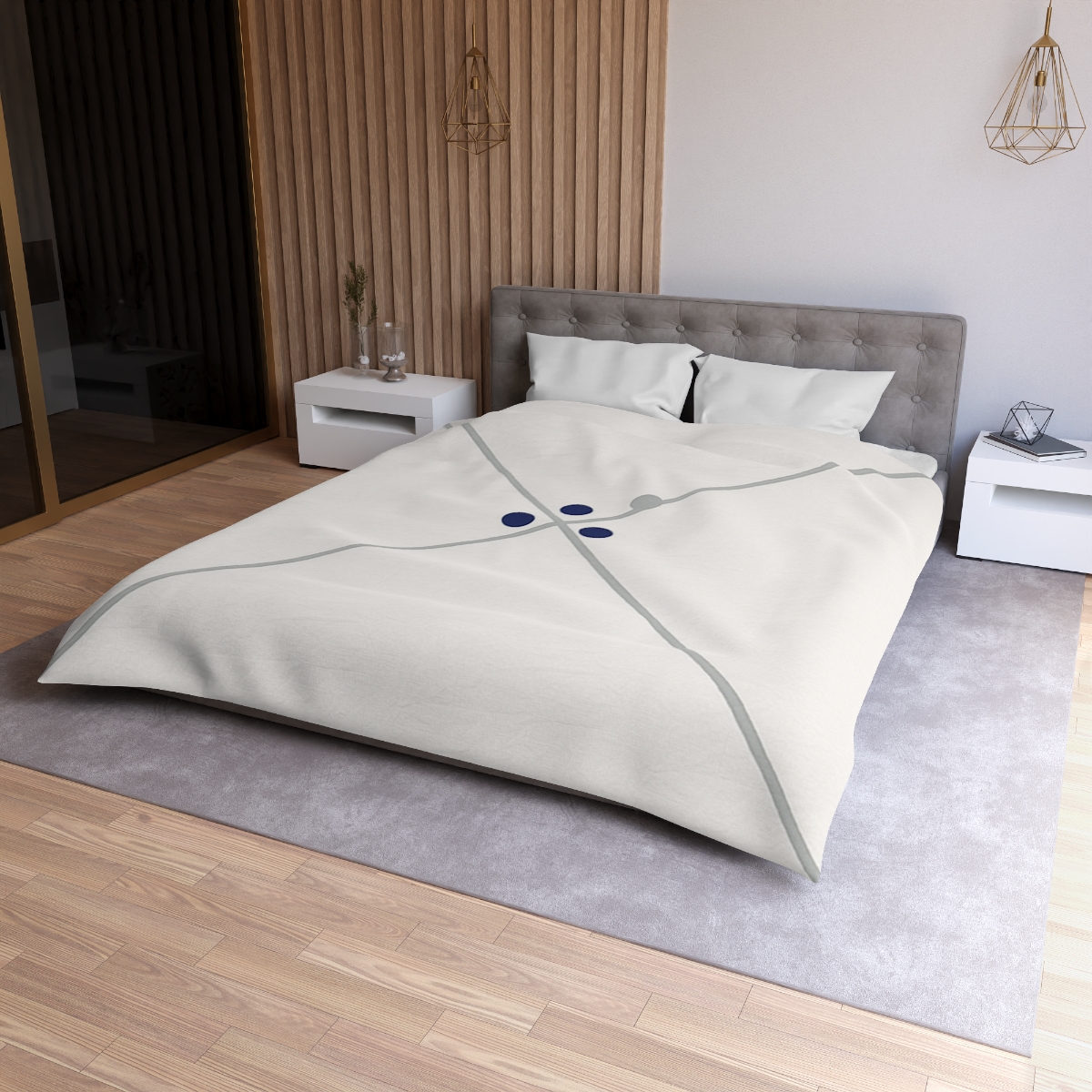 Diagonal Pair And Nested Dot Cluster designer printed duvets