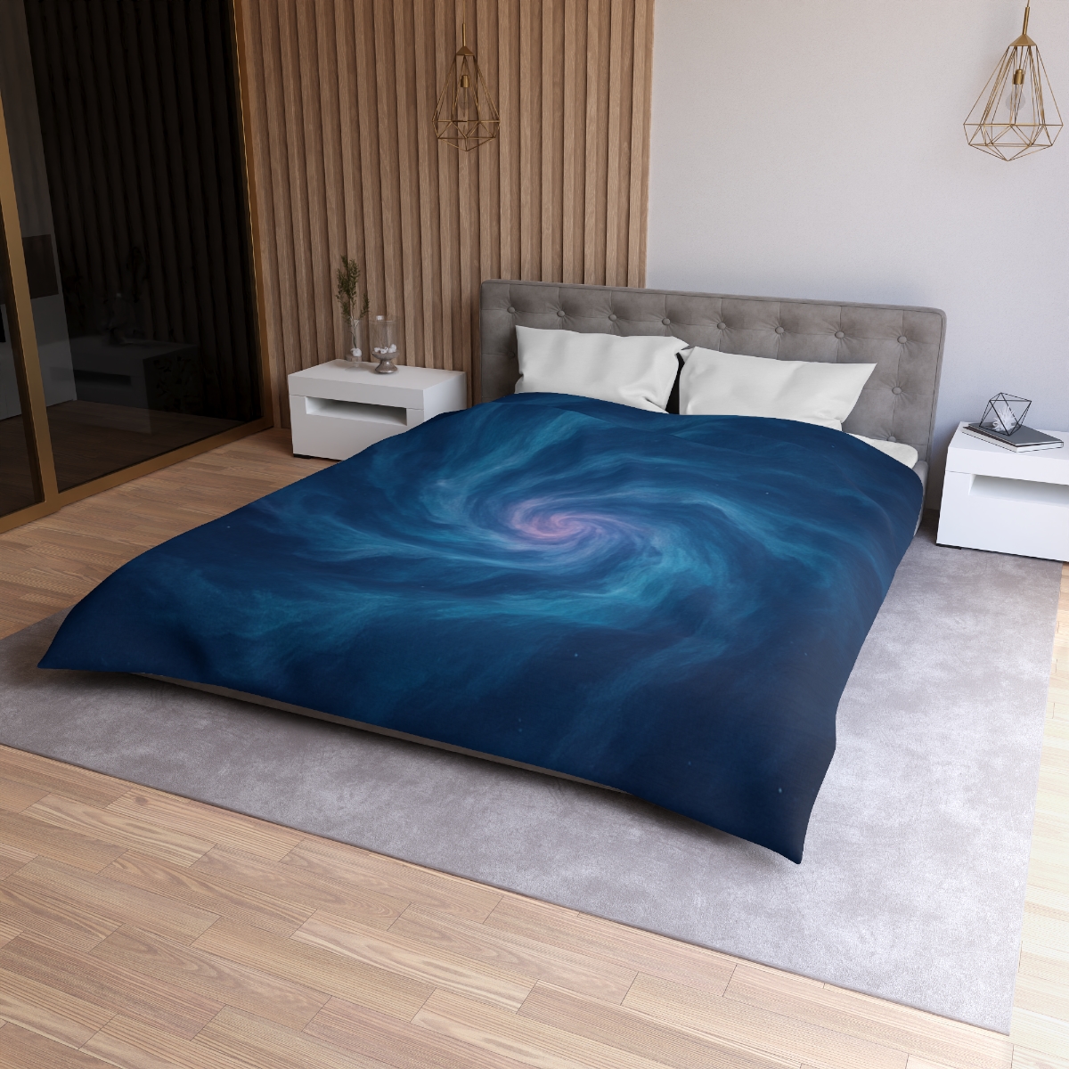 Nebula Spiral Tapestry designer printed duvets