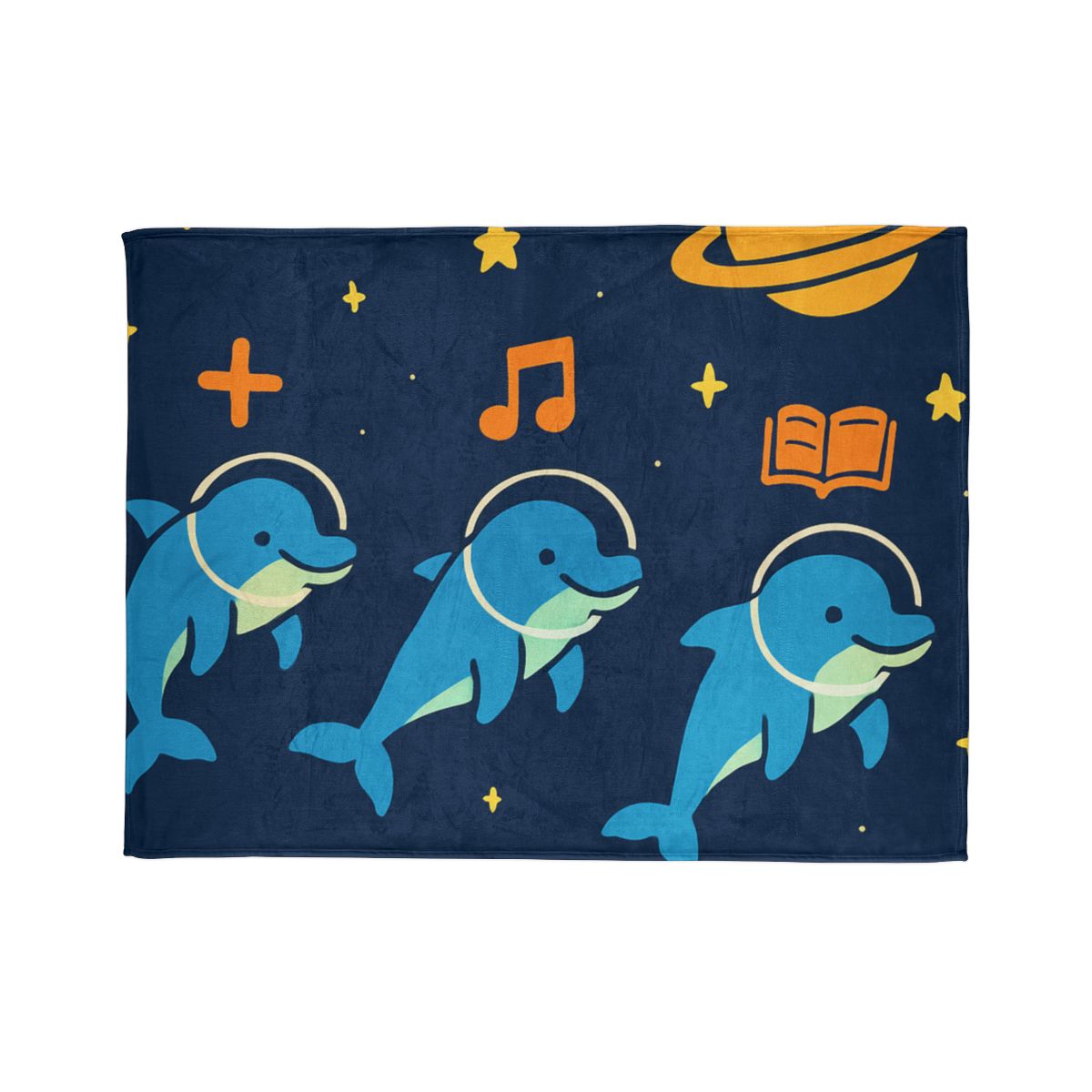 Space School Of The Ocean Dolphins stylish throw blankets