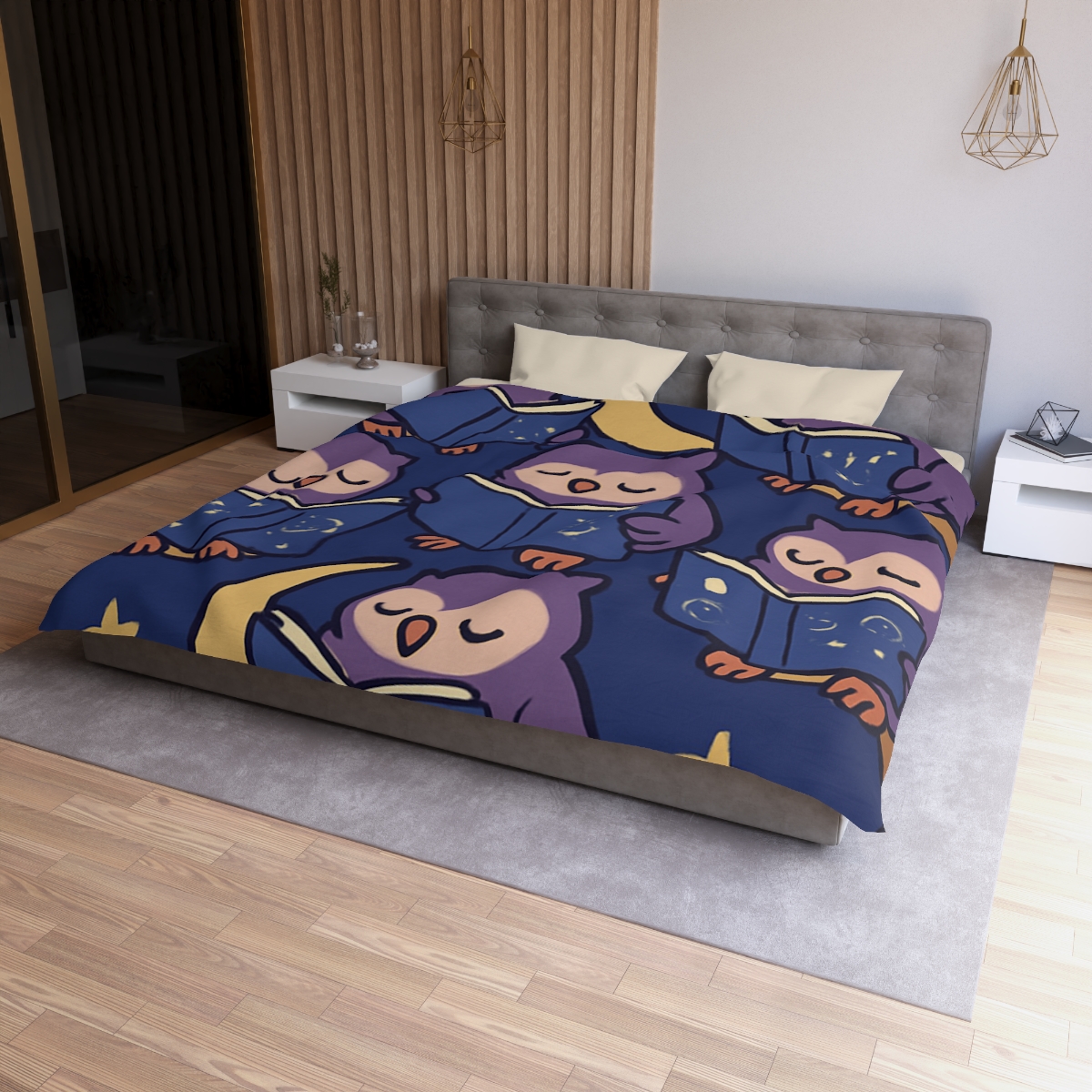 Moonlight Library Of Wise Owls stylish duvet covers