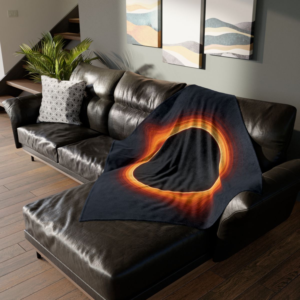 Black Hole Silhouette stylish throw blankets