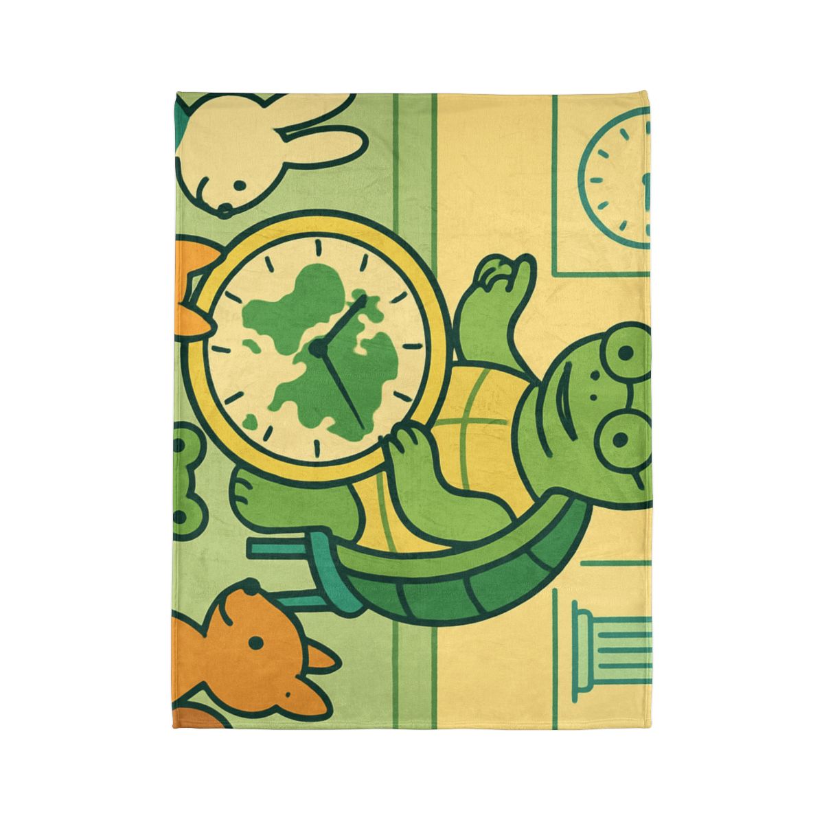 Time-Traveling Turtle School decorative home blankets