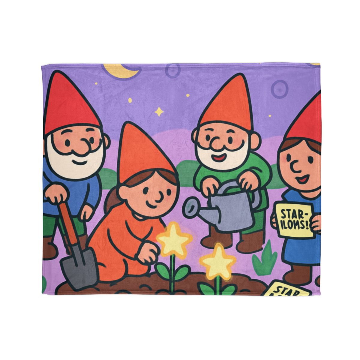 Galactic Garden Gnomes designer printed blankets
