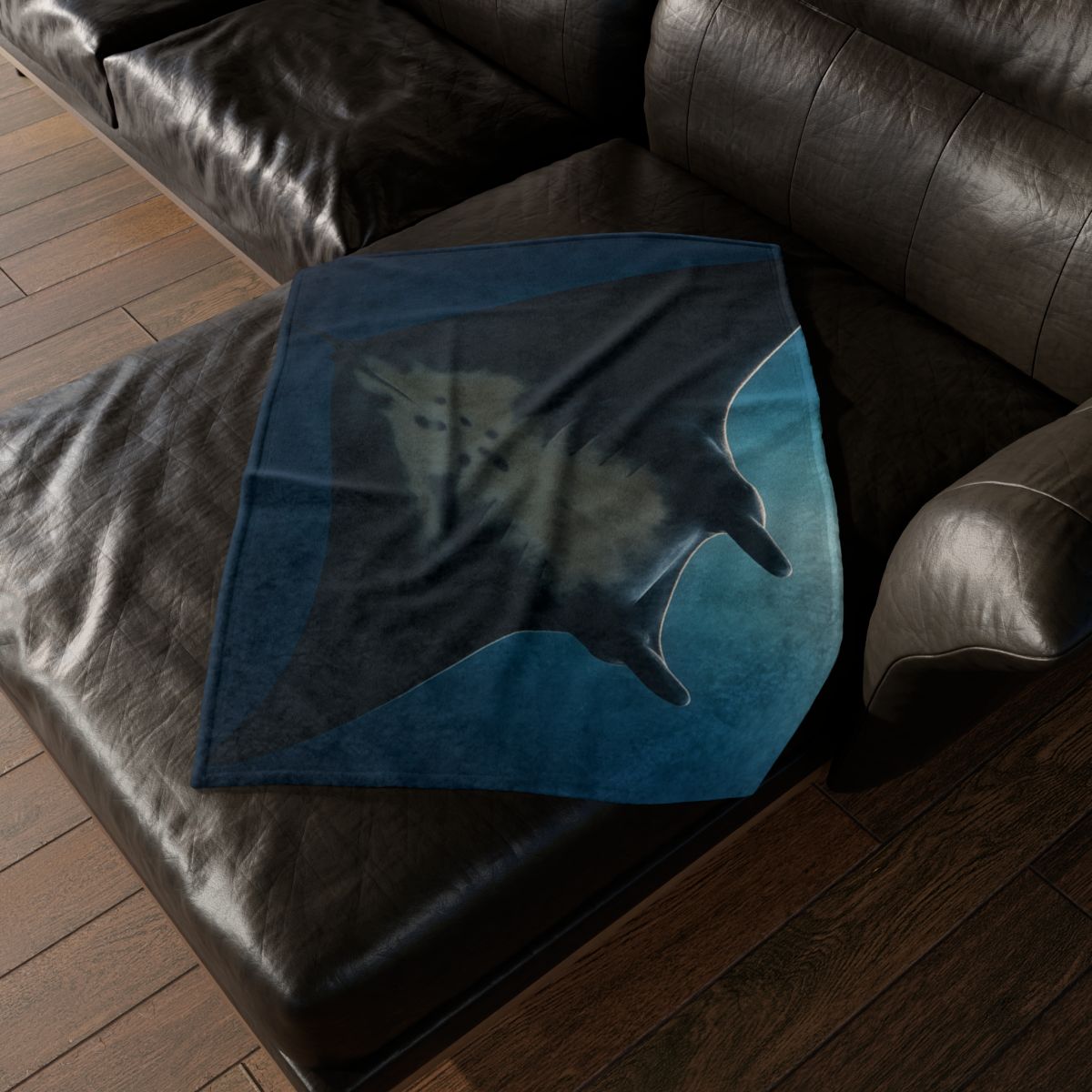 Manta Ray Moon Glide decorative home blankets