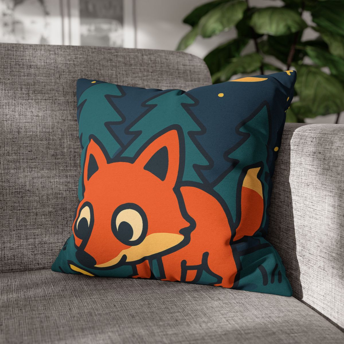 Starlight Forest Fox designer print pillow cases